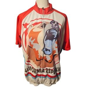 California Republic Bear Cycling Jersey Full Zip Short Sleeve Sportswear